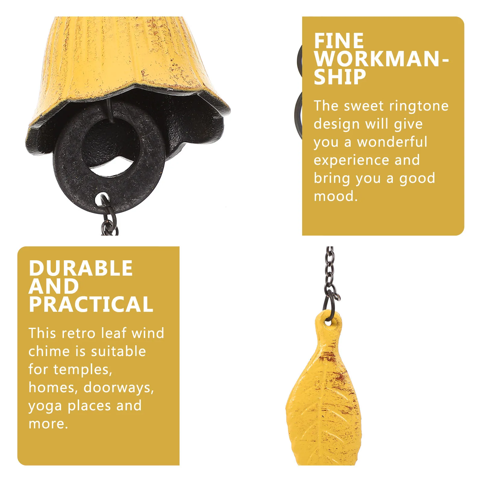 

Iron Wind Chime Archaic Hanging Bell for Home Garden Temple Yoga Place with Sweet Ringtone Design Decor Hanging Wind Chime