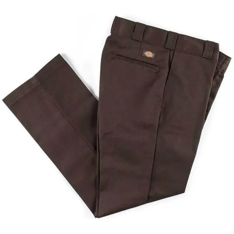 

Men's Slim Fit Casual Pants Deep Brown High Waist Straight Leg Korean Sle Neutral High Quali Fabric Faionable Soldier P...