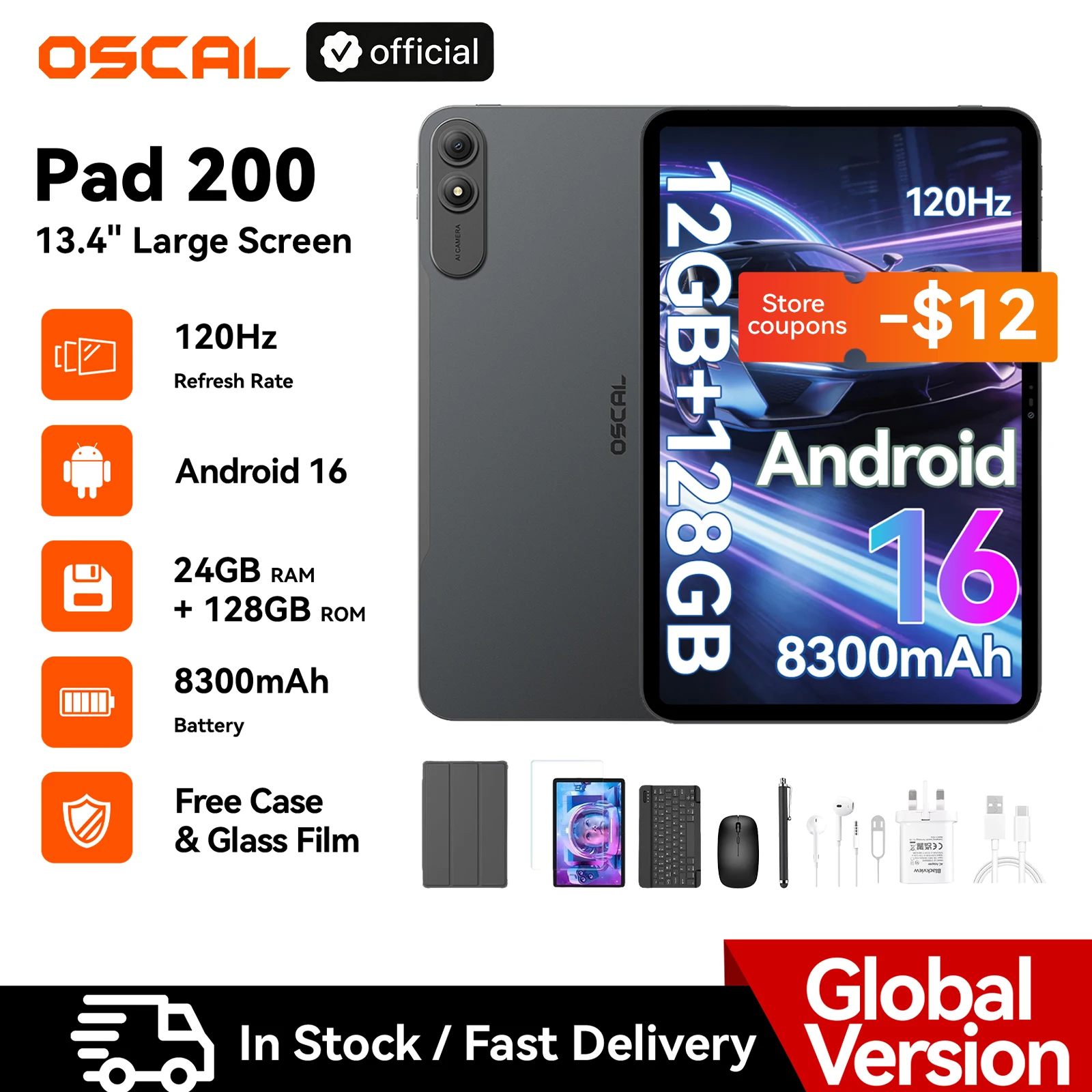Blackview Oscal Pad 200 13.4 120Hz Tablet 6GB 256GB 4G LTE