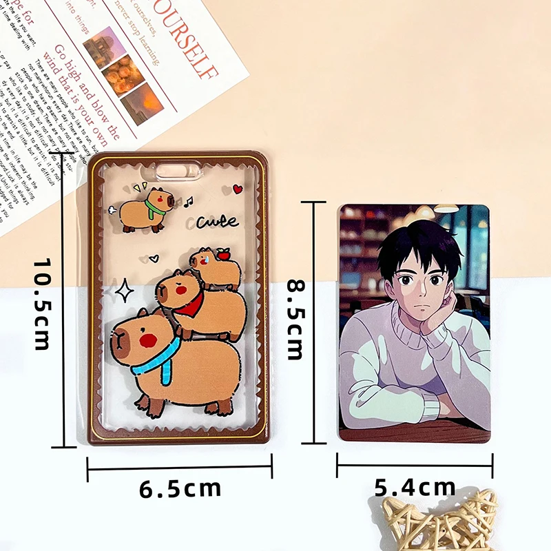 Cartoon Capybara Photocard Holder Photocards Protector Card Storage Photo Bag Idol Card Collect Organizer Stationery