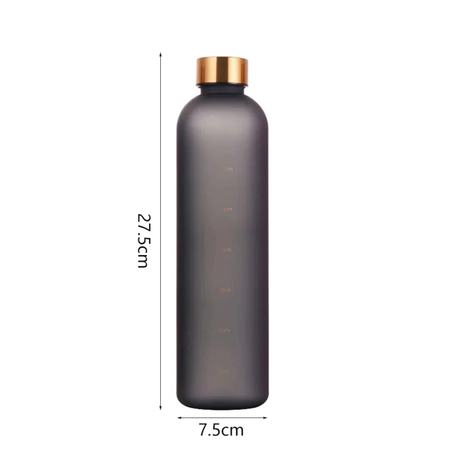 New Frosted 32 OZ Leakproof BPA Free Water Bottle with Time Marker for Fitness Sports Outdoor Travel, Portable 1L Drinkware - Gr