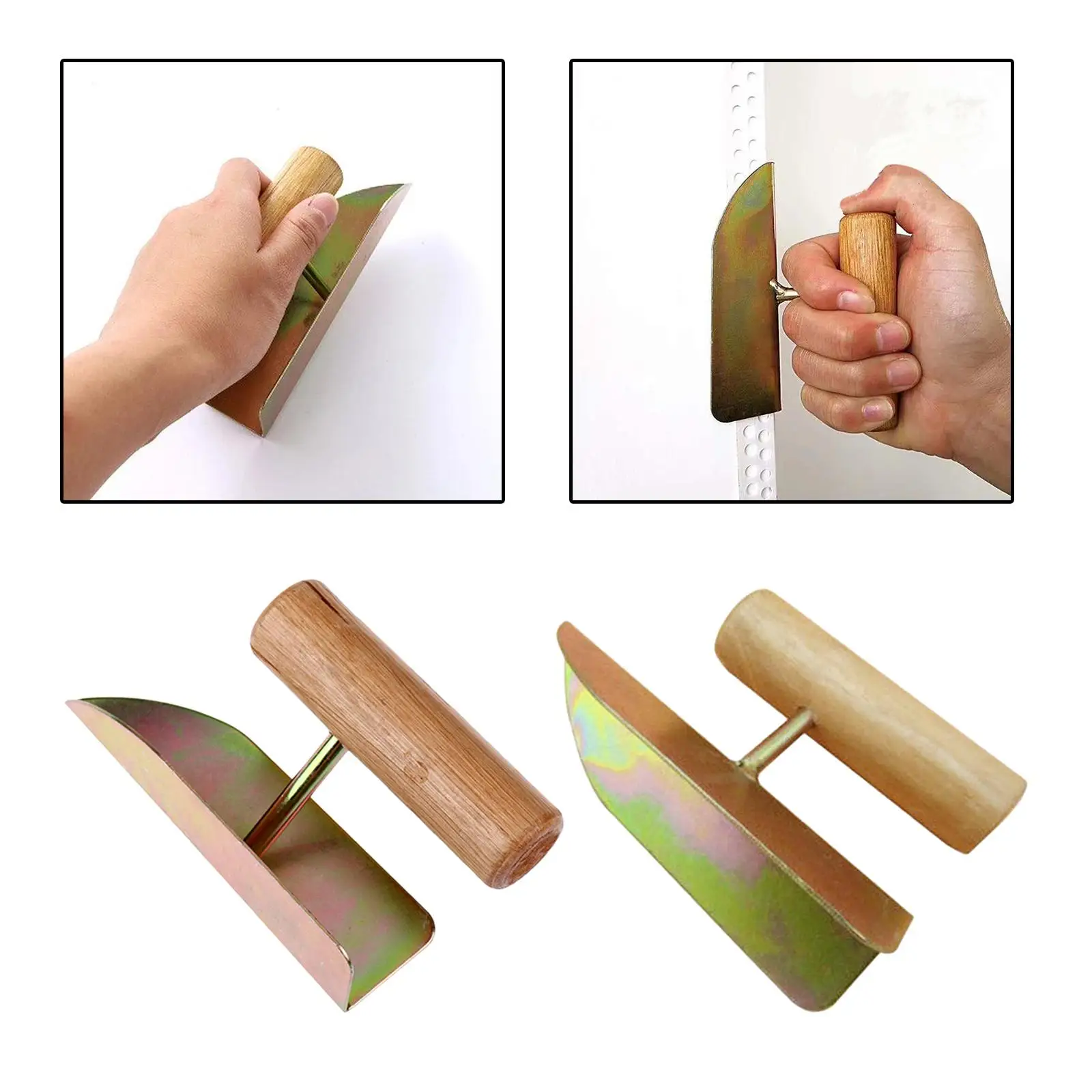 Corner Trowel Masonry Hand Trowel Drywall Finishing Construction Tool Wooden Handle Putty Trowel Small Drywall Corner Tool