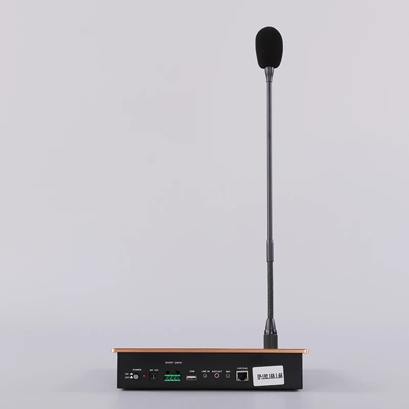 Real-Time Broadcast Gooseneck IP Network Paging Microphone PA System Desk Conference Mic System with Remote Control Call Station