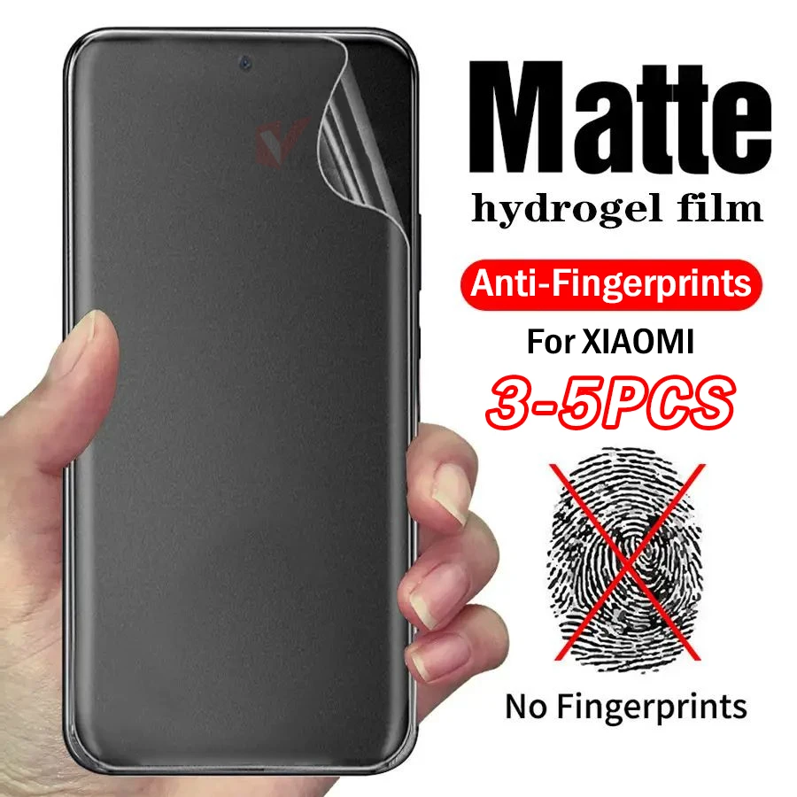 3/4/5pcs Anti-Glare Matte Silicone Hydrogel Film for Xiaomi 15 14 13 11 Lite Screen Protector for Xiaomi 14T 13T 12T 11T Pro