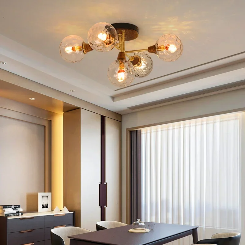 

Walnut-Color Magic Bean Post-Modern Minimalist Creative Dining Room Small Living Room in Bedroom Room Ceiling Light