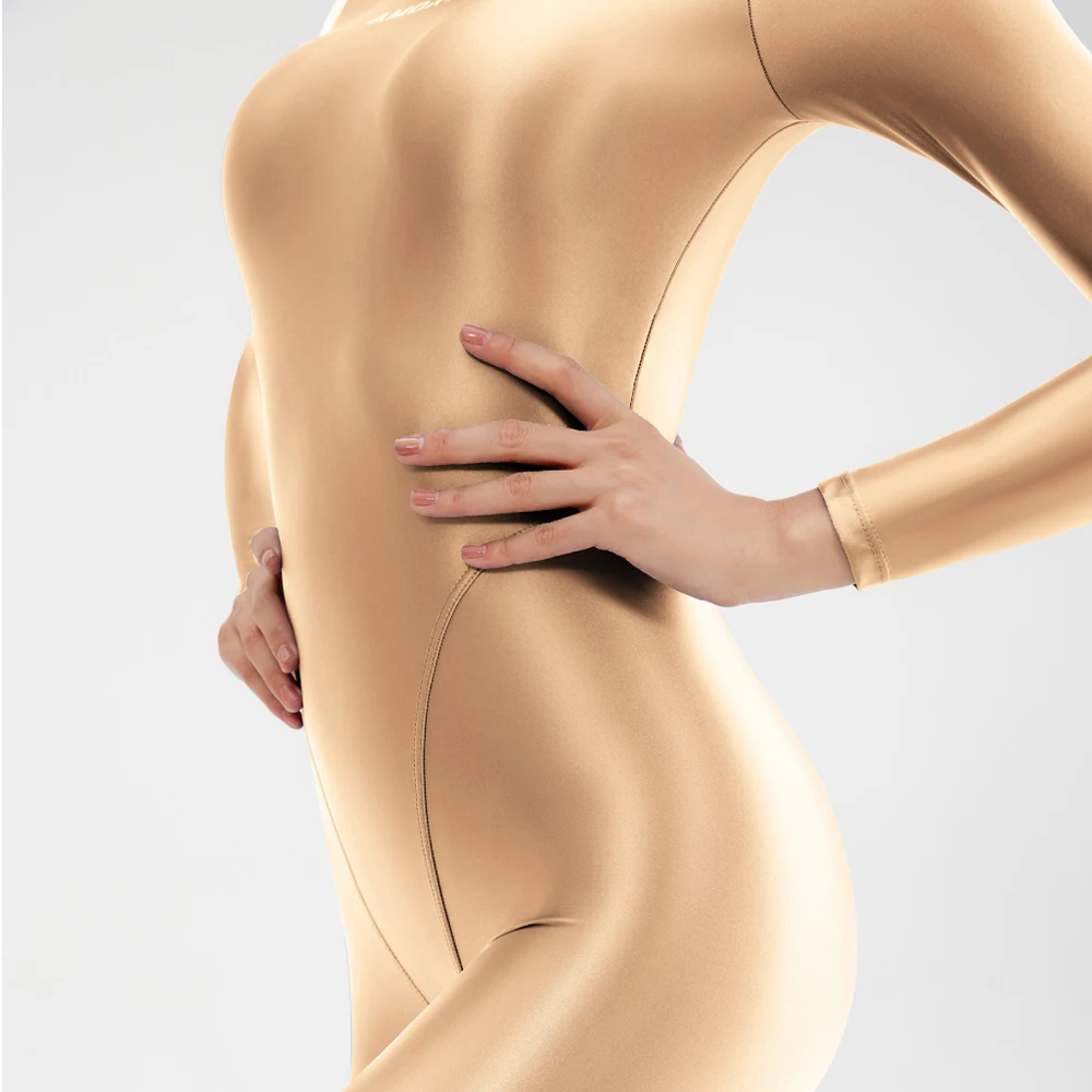 2023 amoresy Damen Catsuit Spiel anzüge Wetlook glänzende glänzende Strumpfhose Reiß verschluss Trikots Ganzkörper insgesamt Zentai Overalls