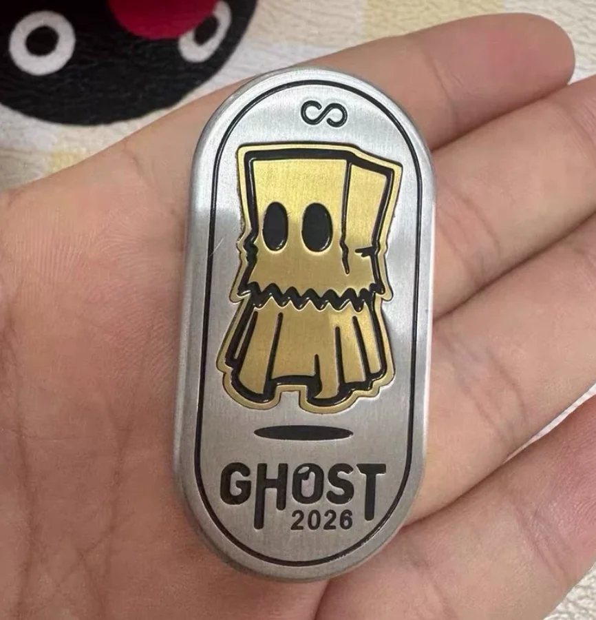 Used EDC Halu Ghost Fork 2.0 Stainless Steel+Zirconium Alloy Halloween Limited Stress Relief Toy Fidget Slider Decompression Toy