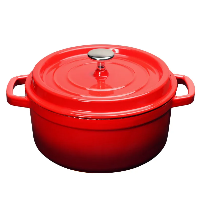 

Enameled Cast Aluminum Dutch Oven With Lid 4.7L Nonstick Pan for Bread Baking Casserole Dish Enamel Coating For All Heat Source