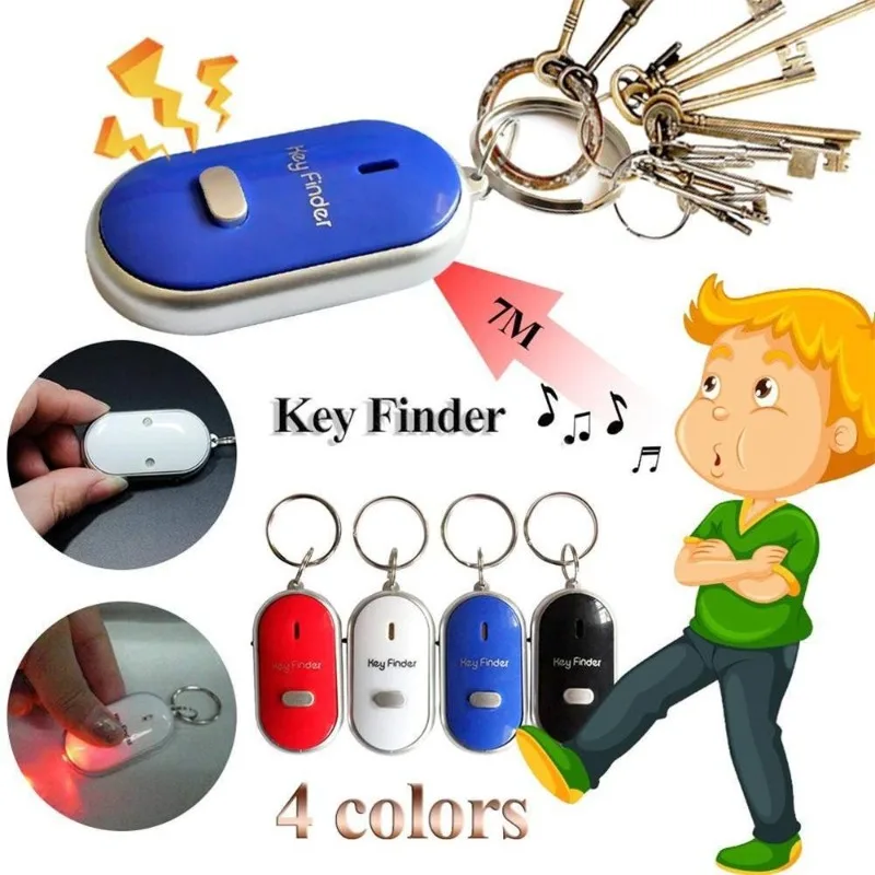 Mini Whistle Anti Lost KeyFinder Alarm Wallet Pet Tracker Smart Flashing Beeping Remote Locator Keychain Tracer Key Finder