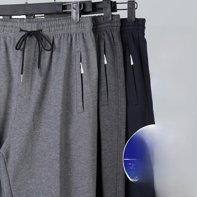

Loose Men's Cotton Sport Pants Spring Autumn Casual Elastic Waist Men's Leisure Trousers for Middle Aged And ly