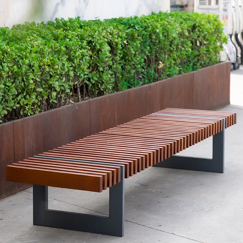 Wrought Iron Park Chairs Outdoor Benches Leisure Public Seating for Residential Squares Shopping Malls Finished Seats