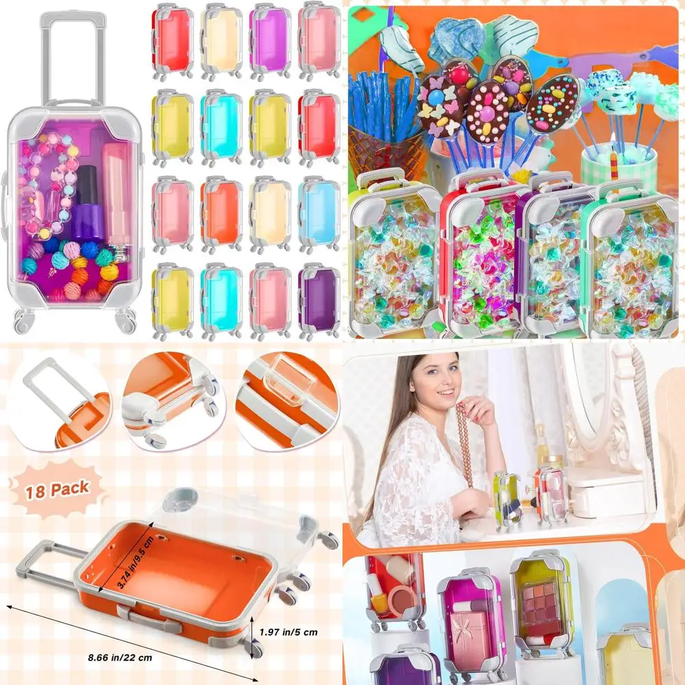 

Мини-чемоданы для подарков: 30 пластиковых коробочек для конфет в стиле путешествий для праздников