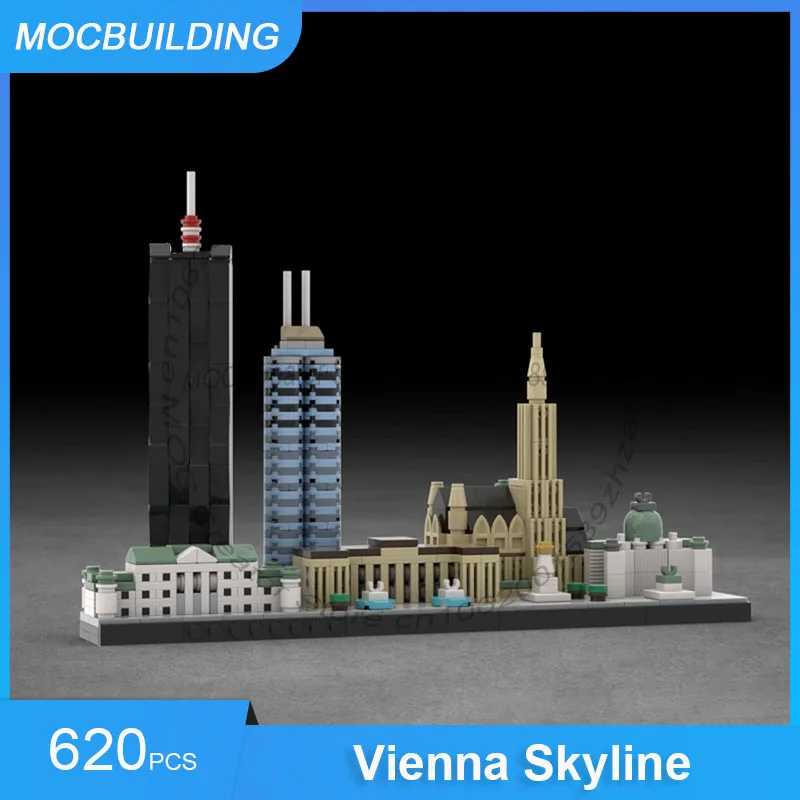MOC Building Blocks Vienna Skyline Architecture Display Model DIY Assemble Bricks Creative Educational Xmas Toys Gifts 620PCS