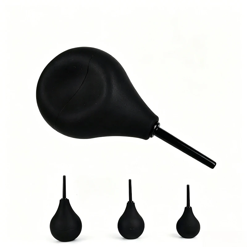 89mL/160ml/220ml  Pear Shaped Enema Rectal Shower Cleaning System Silicone Gel Blue Ball For Anal Anus Colon Enema Anal Cleaning