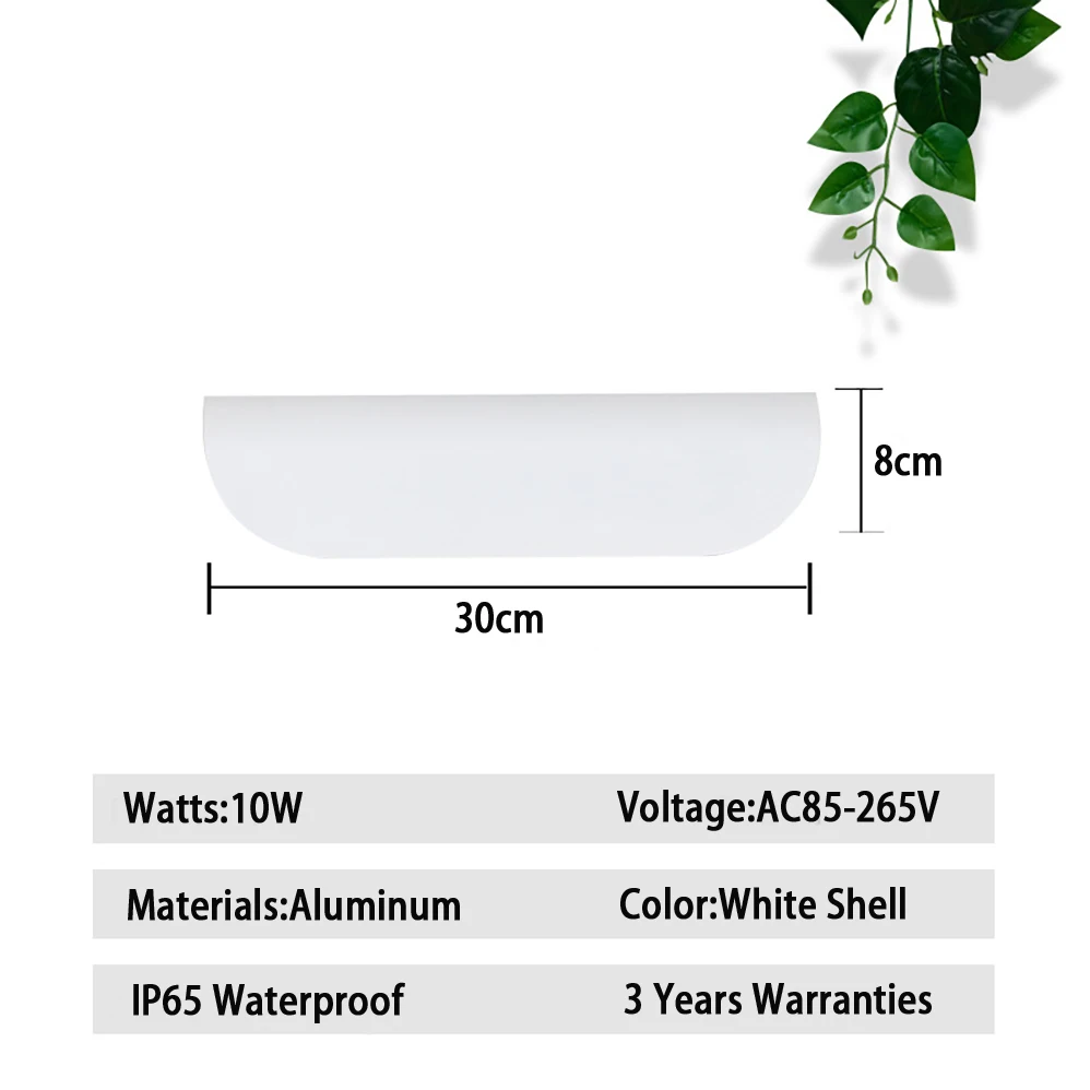 AC85-265V LED Wall Lamp 10W Modern Minimalist Style IP65 Waterproof Indoor/Outdoor Lamp with 3 Years Warranties