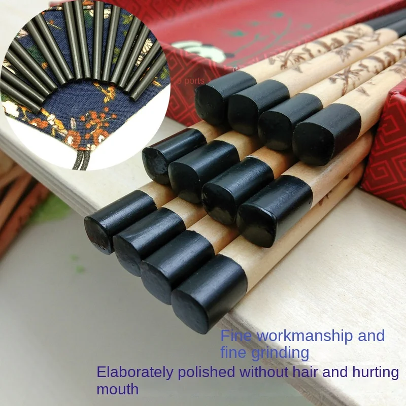 Chinese Panda Chopsticks Japanese Korean Sushi Solid Wood Chopsticks Wedding Gift Chop Sticks Hashi Two Pairs Chopsticks Set