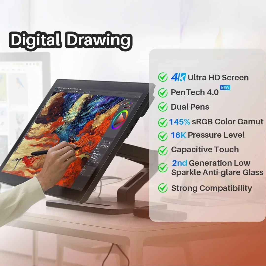 27 inch 4K professional design digital pen graphic tablet with screen pen display tablet graphic drawing kamvas pro 27