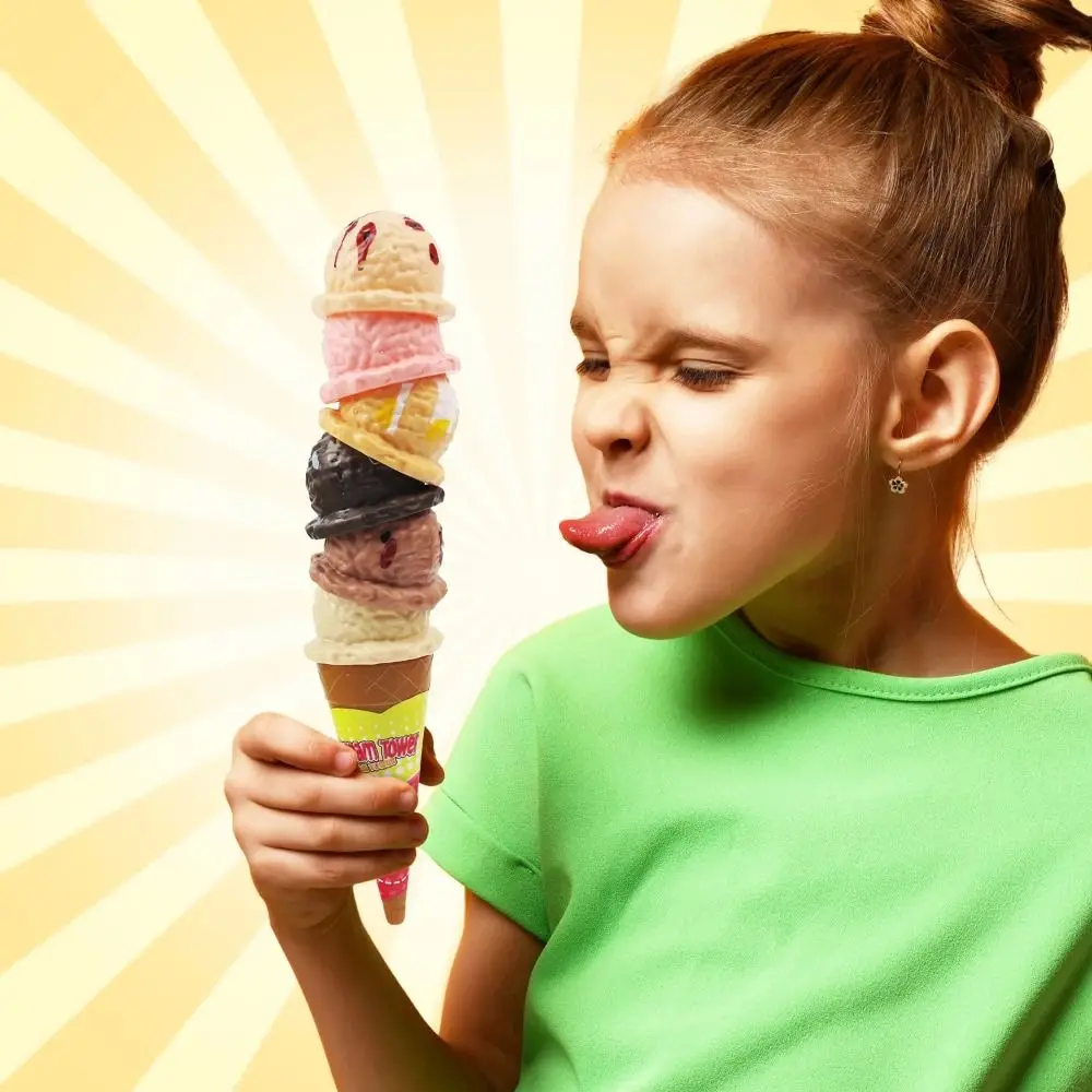 Empilhável sorvete empilhamento fingir jogar pilha interativa simulação jogo de comida educação precoce quebra-cabeça fingir jogar brinquedos