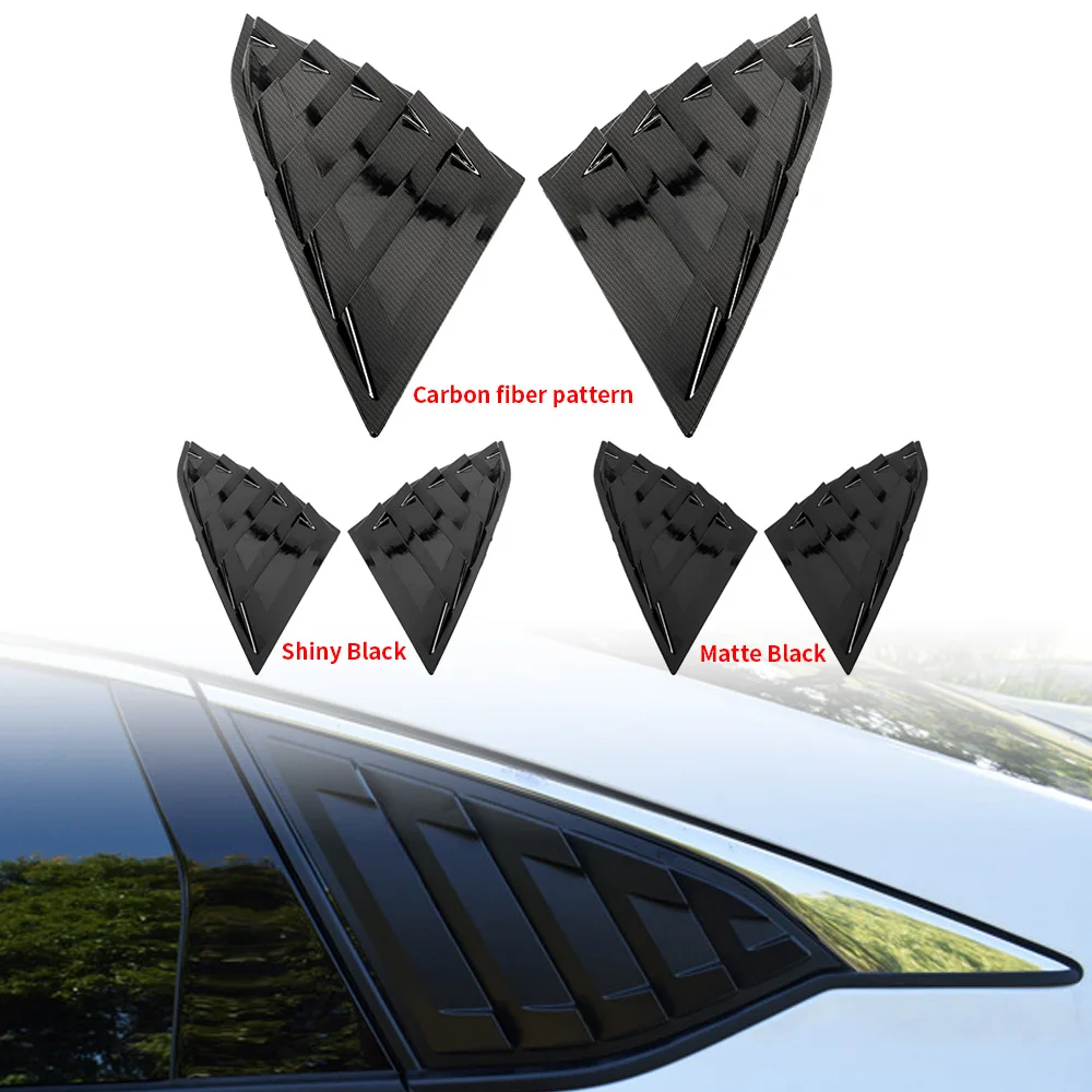 2pcs 1/4 Quarter Rear Side Window Louvers Spoiler Panel Cover ABS Car Accessories Set Fits for Honda Accord 2018 2019 2020 2021