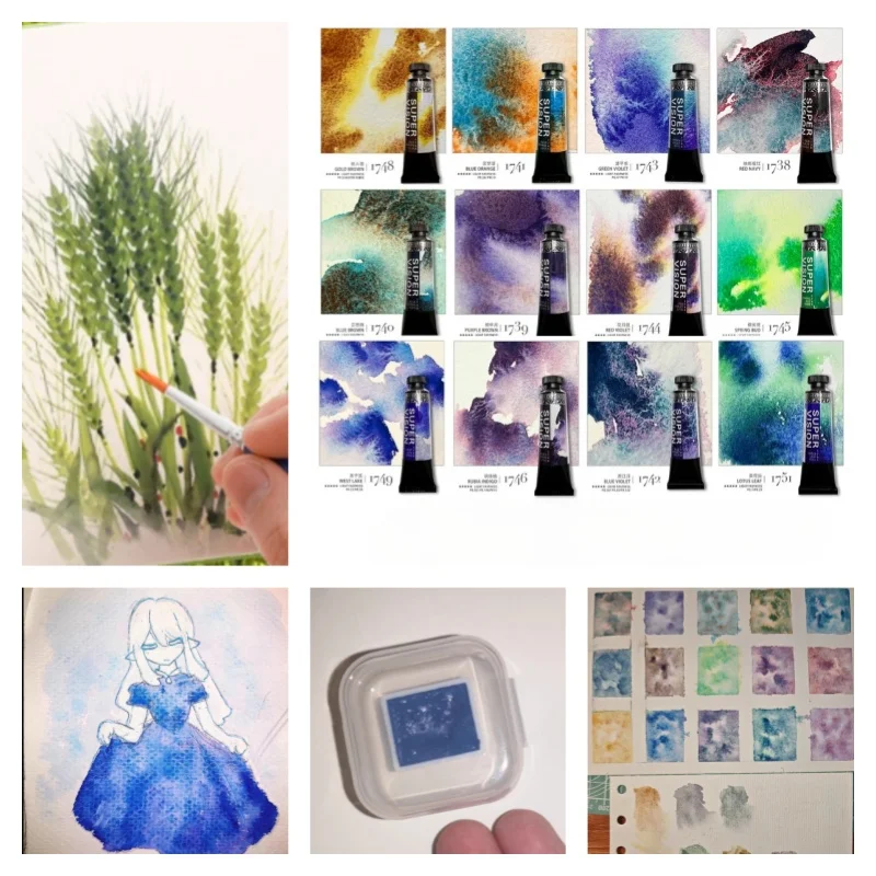 

2/15 мл акварельные краски/традиционный стиль иллюстрации каракули портативные многослойные цветные художественные краски для студентов цвета картины краска