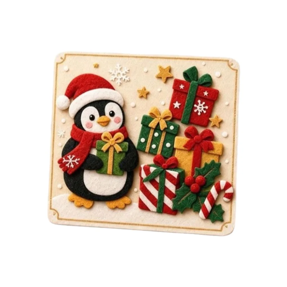 Hook and Loop Christmas Felt Art Kit Felt Pieces Holiday Design Christmas Craft Kit DIY Magic Felt Board Art Set Kids Craft