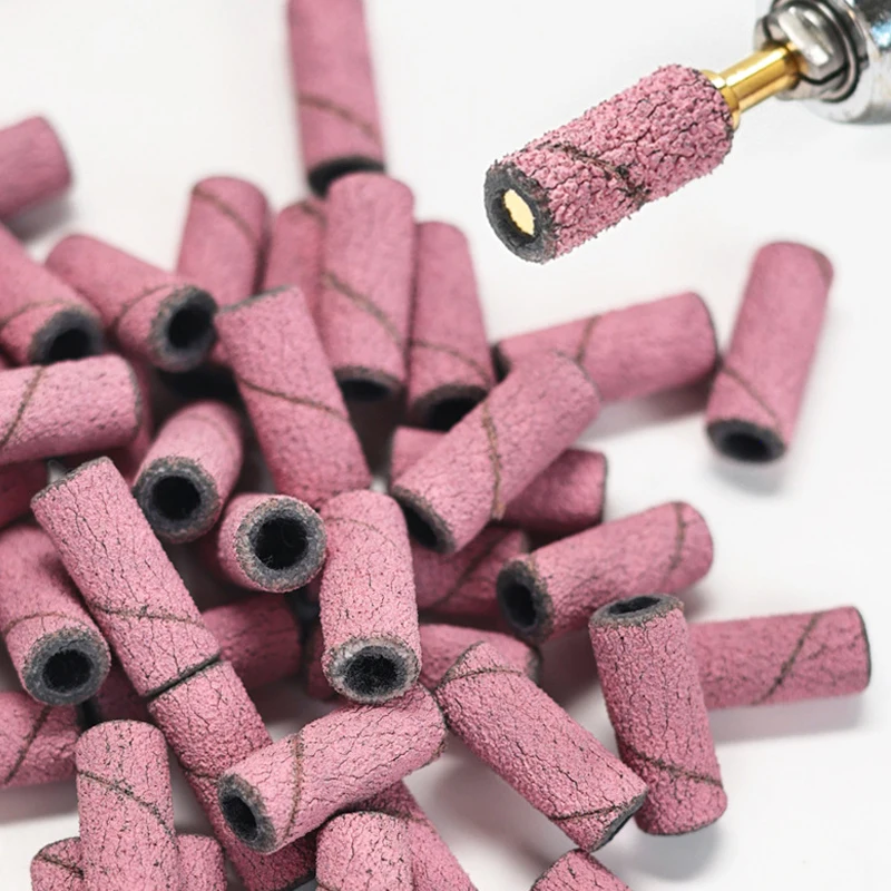 Prego mini lixa bandas mandril bit para manicure lixa anel titular pele morta unhas gel remover 3/32 "acessórios de broca do prego