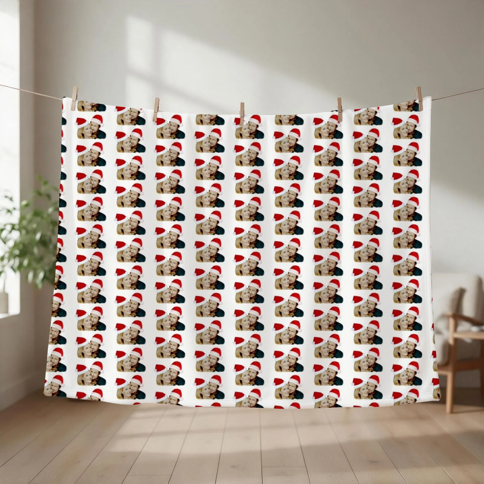 Gillian and David - Christmas edition Throw Blanket couch cozy soft plush fuzzy picnic outdoor blanket