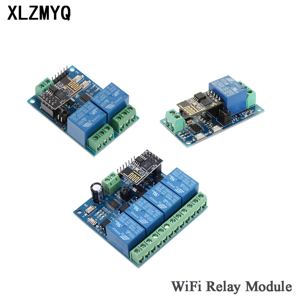 ESP8266 ESP-01 5V 12V 1 2 4 Way WiFi Relay Module Things Smart Home Remote Control Switch 1Channel/2Channel/4Channel WIFI Relays