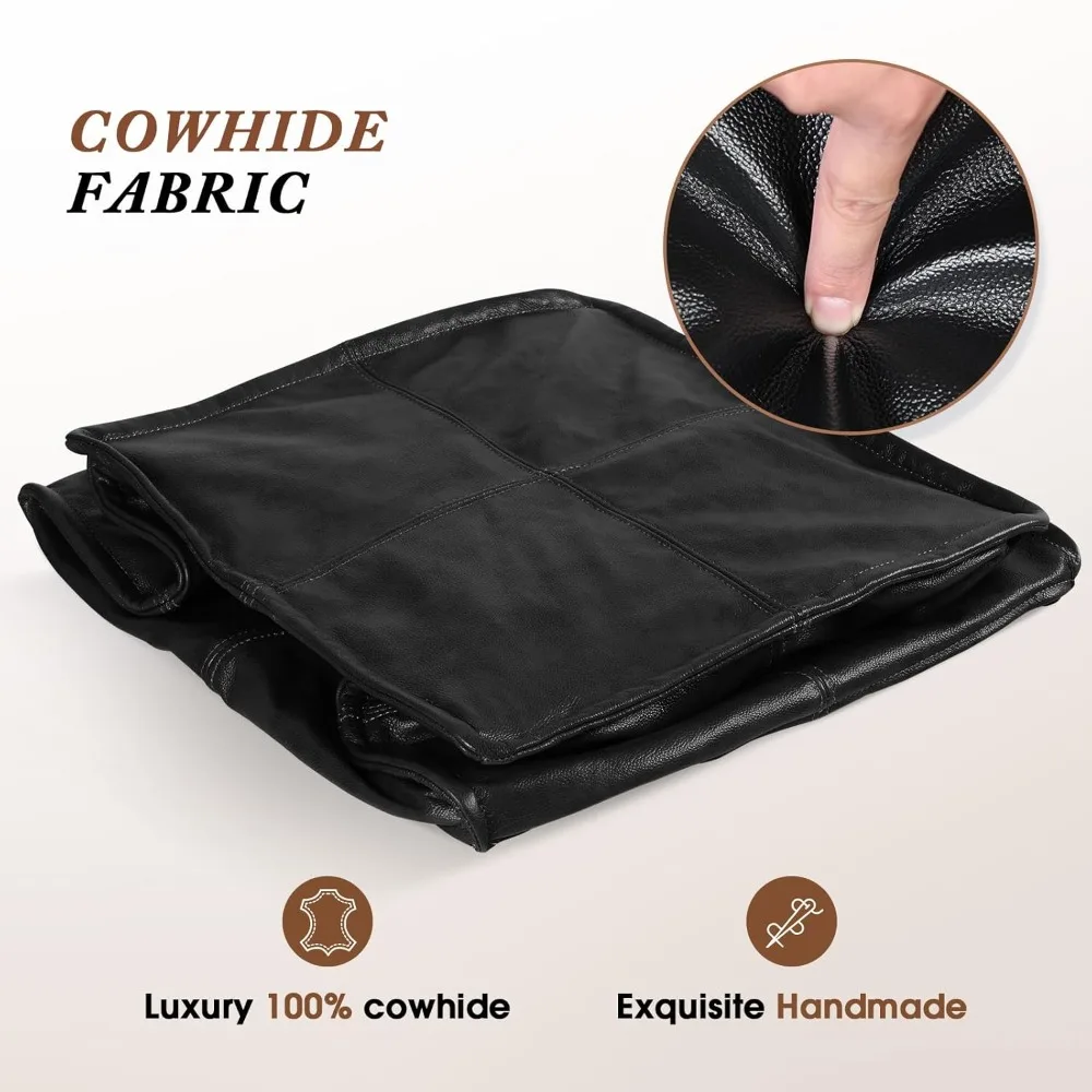 

Leather Ottoman, Handmade Stuffed Square Ottoman, Genuine Leather Pouf, Foot Rest Pouf, Comfortable Soft Seating, Customized