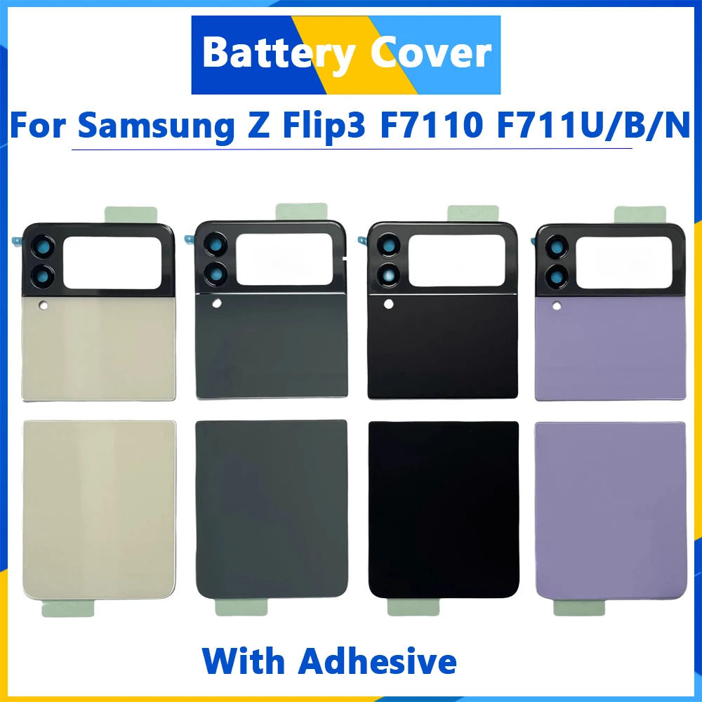 

Back Cover Glass For Samsung Galaxy Z Flip3 5G Z Flip 3 Back Cover Glass Rear Battery Housing SM-F711 F711B F711U Replacement