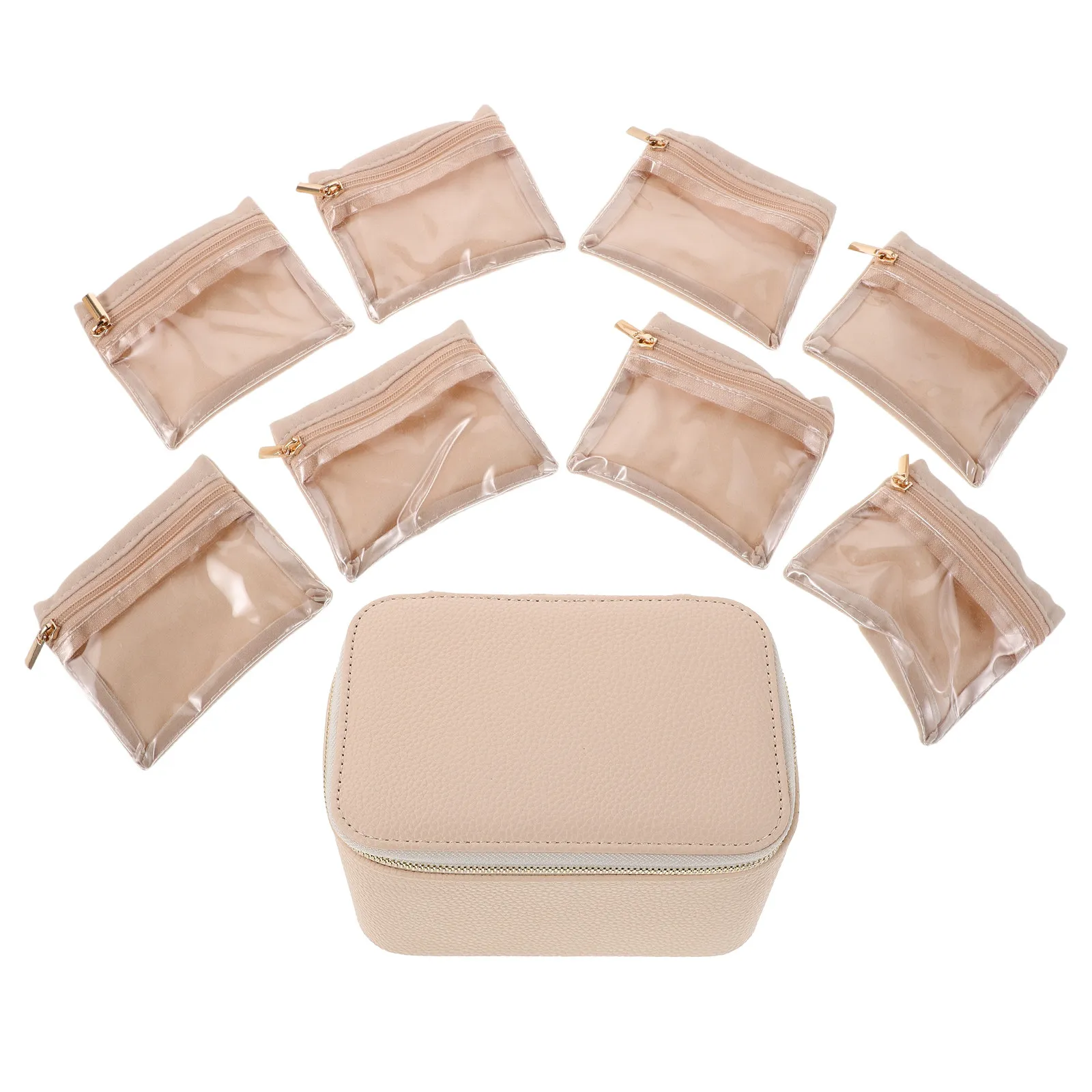 

1Set Jewelry Storage Organizer Box Mini Travel Earring Case Soft Lining Portable Jewelry Travel Case for Earrings Rings