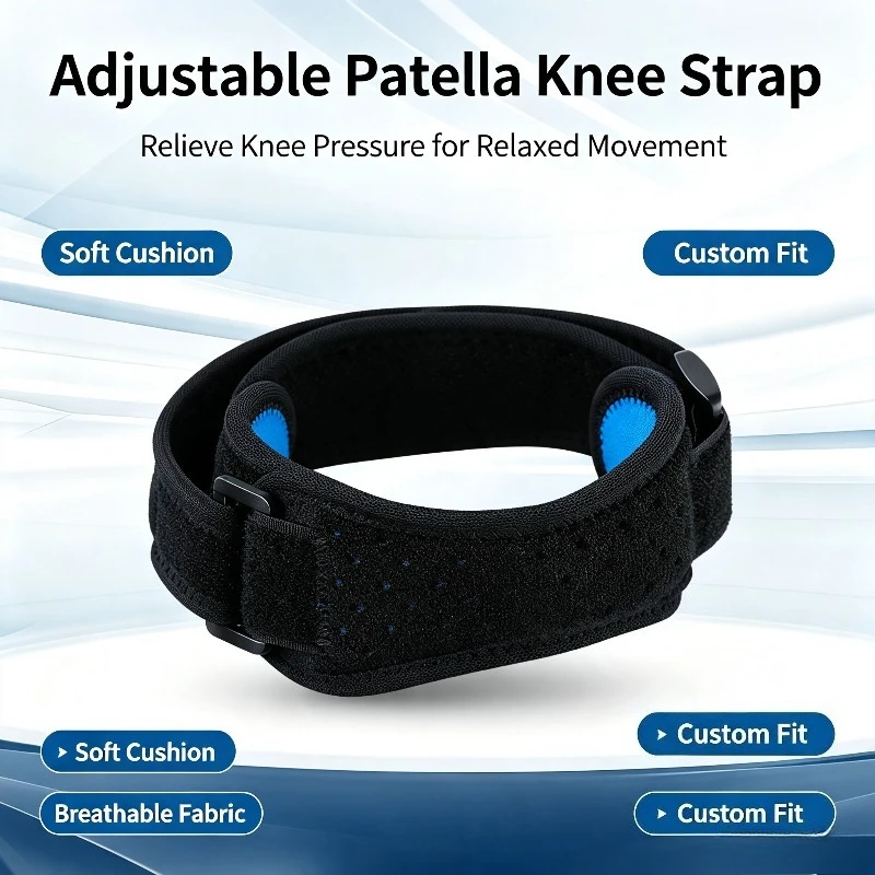 1PC Patella Kneecap Band Adjustable Silica Gel Knee Tendon Strap Protector Knee Pad Running Sports Cycling Gym Knee Support