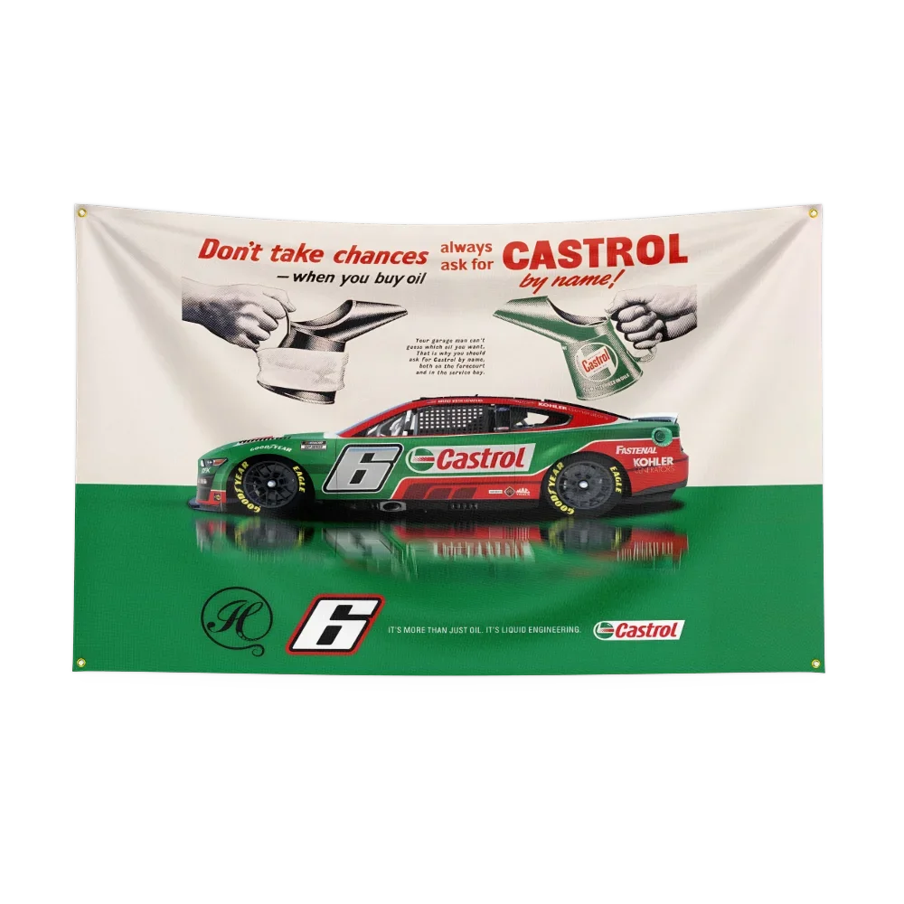 C-Ca-st-ro-l Fuel Flag For Oil Station Garage Tuning Workshop studio fan collection home ornament