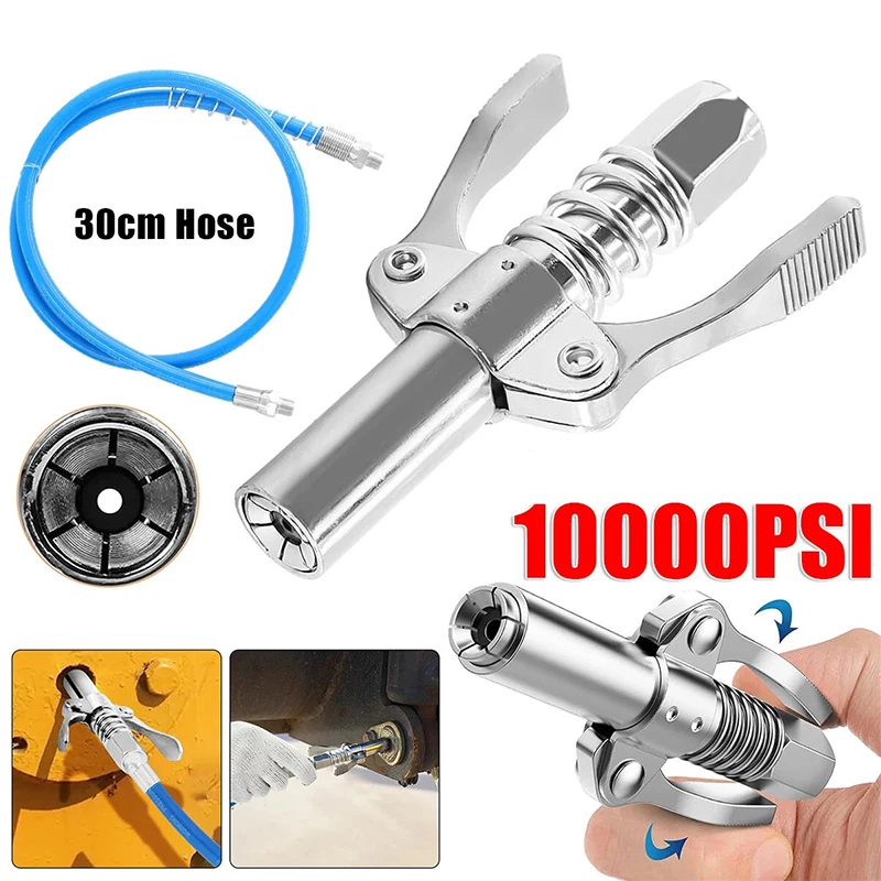 

Grease Gun Coupler Tip NPTI/8 Adapter Brake Oil Change Tool 10000PSI High Pressure Grease Coupler Nozzle Auto Repair Accessories
