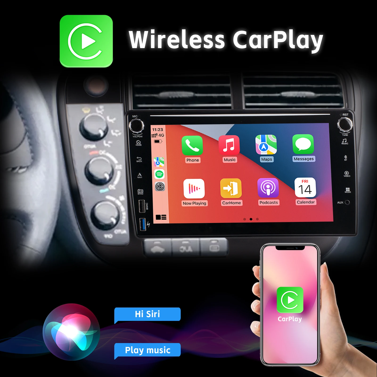 Car Radio with Wireless Carplay DAB+ Android Auto 8