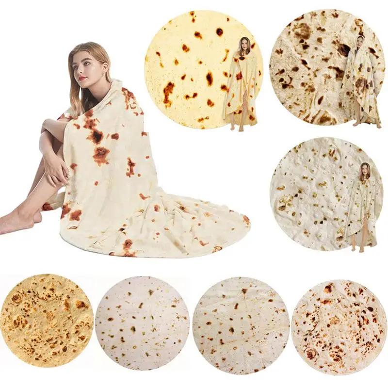 Burritos Blanket Soft Double-Sided Flannel Food Throw Blanket For Bed Sofa Bedspread Decorative Camping Winter Warm Blanket