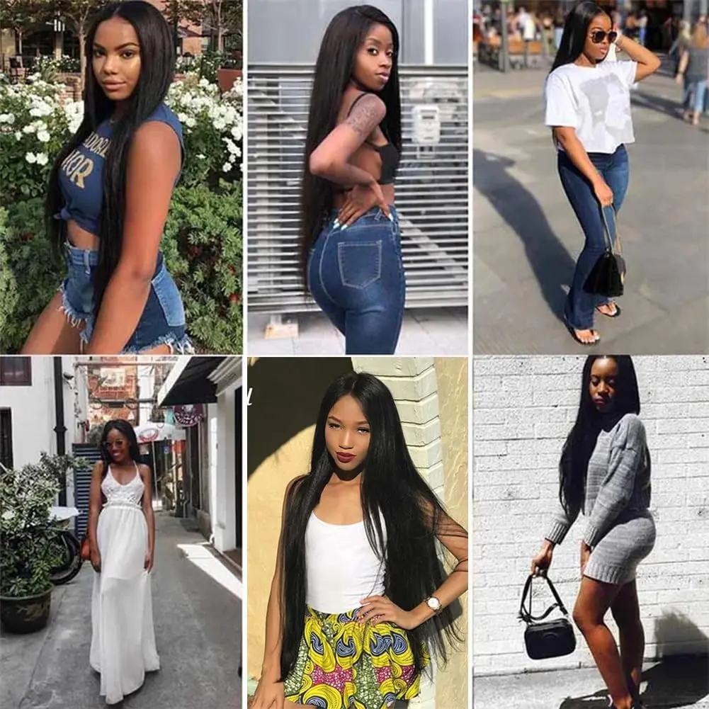 16A ナチュラルブラックストレート人毛束 ブラジル人毛束 4/5/6 個より良い品質のバージン人毛女性用