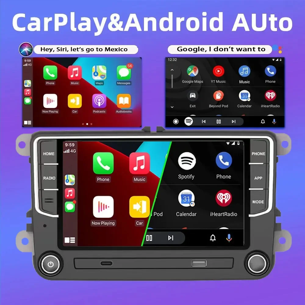 Autoradio wireless da 7 "4 + 64 GB per VW EOS 2006-2013 Stereo per auto con schermo per telecamera di backup GPS WIFI FM Immagine di retromarcia