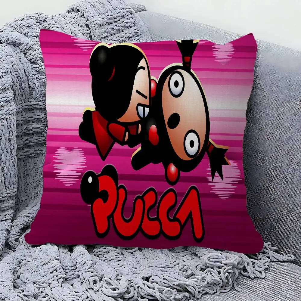 Small P-Pucca Cartoon Cushion Cover Pillowcase Upholstery Sofa Throw Pillow Home Decor Pillowcas