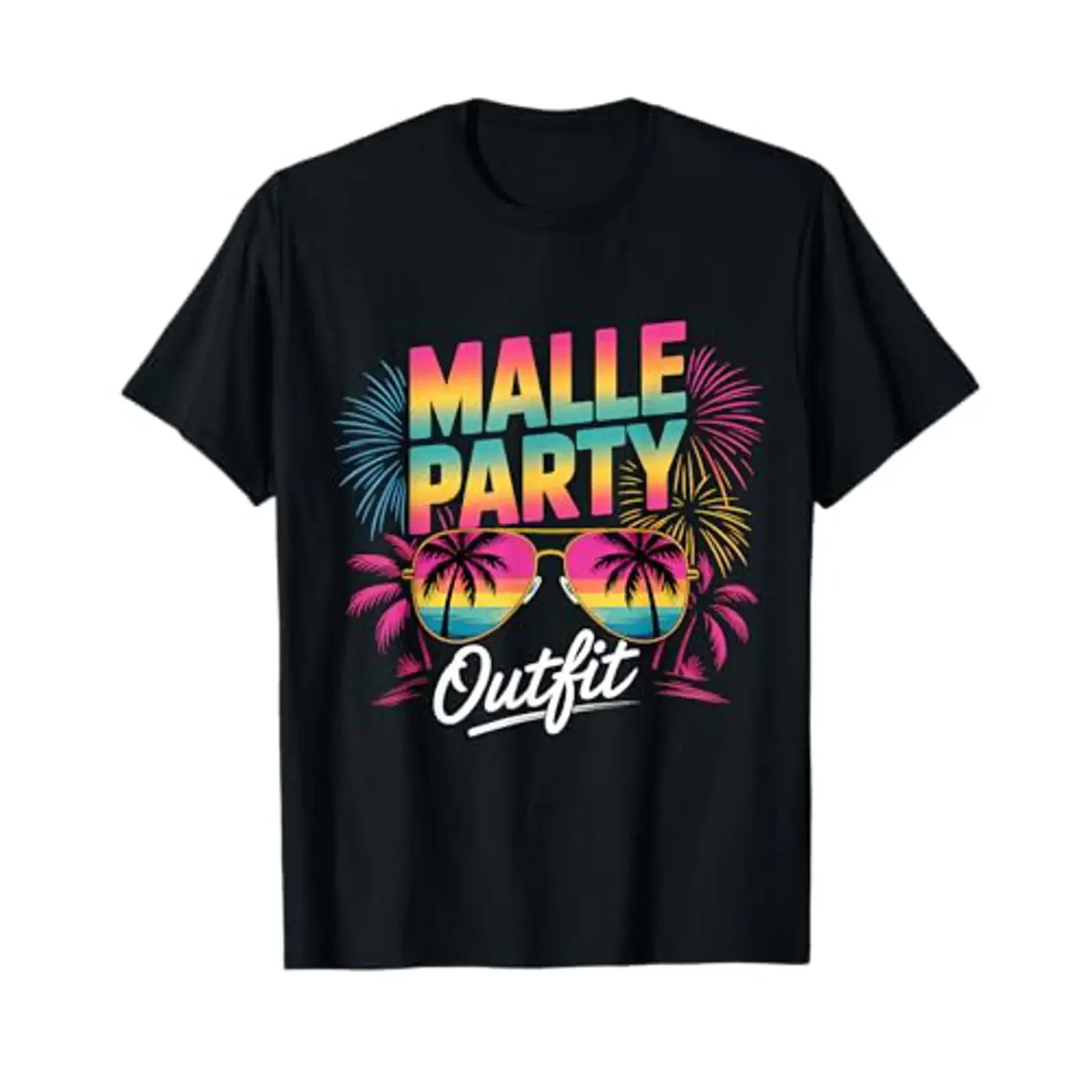 Camiseta Malle Party Outfit Mallorca, Estilo Vintage, Lavada, Versátil, Transpirable, para Uso Diario, Ropa Urbana para Hombre, Casual, Suave