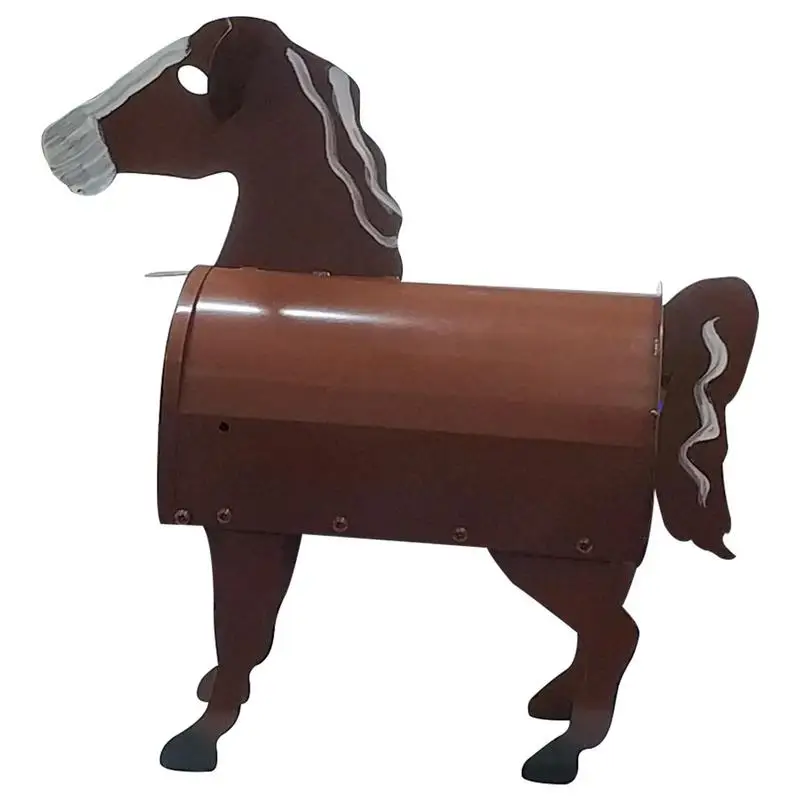 Horse Shape Rural Mailbox garden Standing Letter Box Residential Farmhouse Decoration Animal Craft Mailbox Outdoor House Postbox