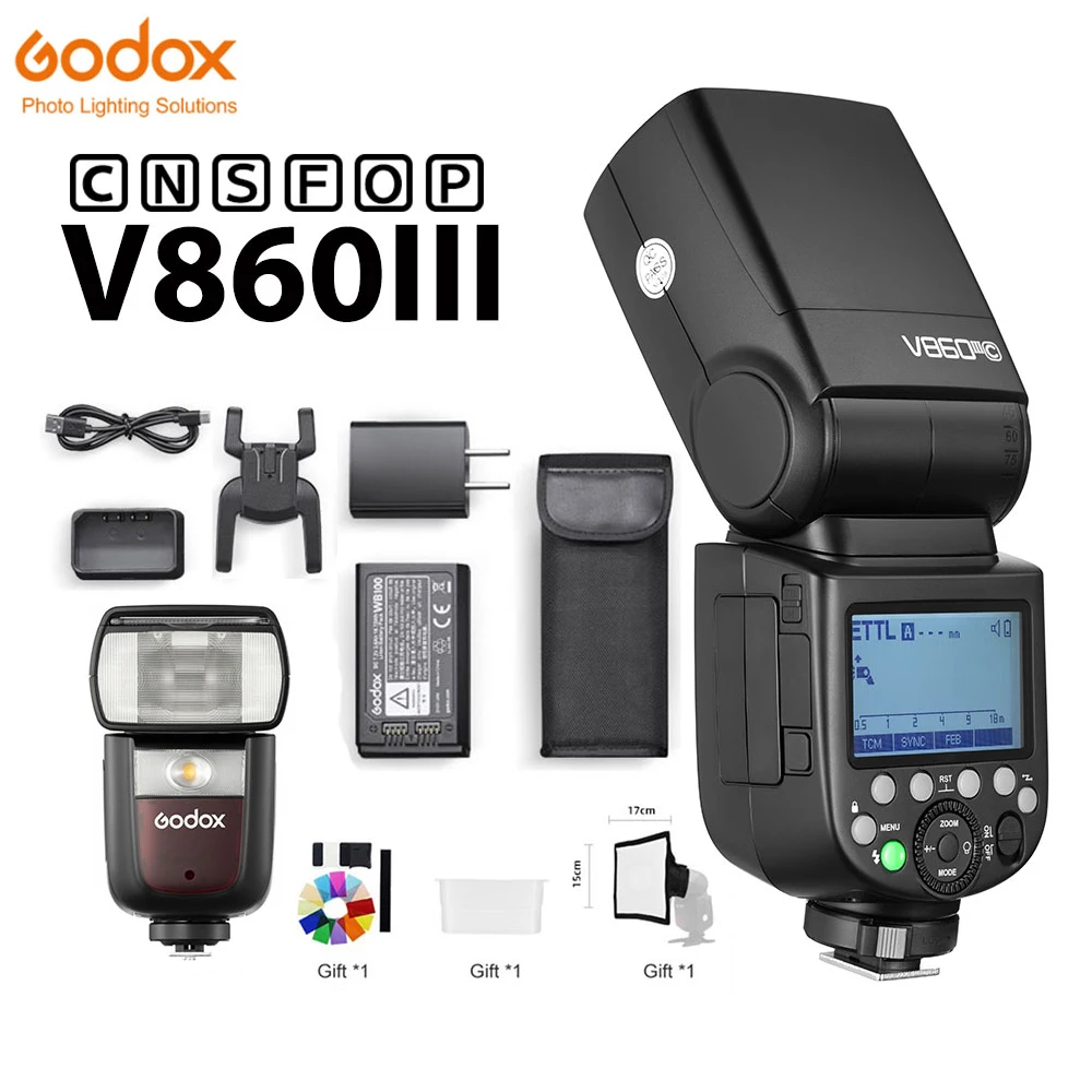 

Godox V860III TTL HSS 2.4G Speedlite V860III-C V860III-N V860III-S Camera Flash for Canon Sony Nikon Fuji Olympus Pentax Camera