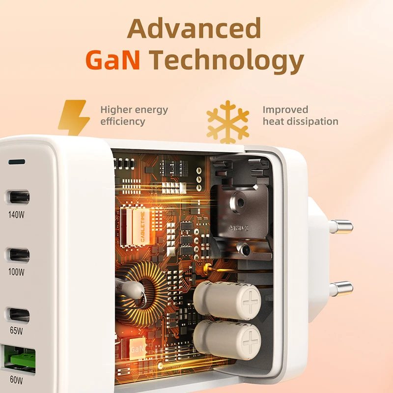Cabletime carregador usb c 150w pd gan carregador rápido 4 em 1 hub de carregamento usb c para segurança de carregamento de alta velocidade para macbook pro ipad
