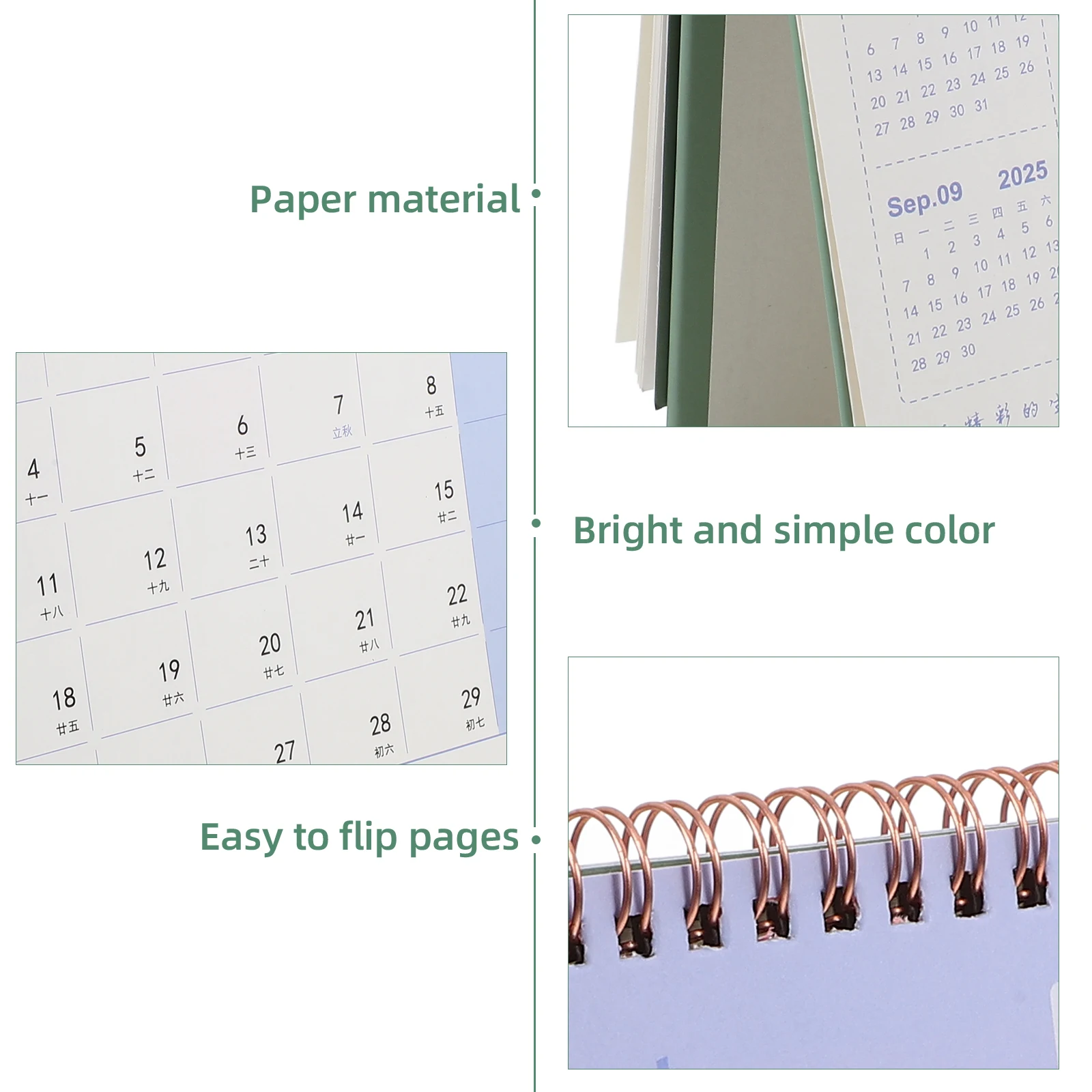 

Gold Stamping Calendar Desk Desktop Year Office Calendars for Women Small Table