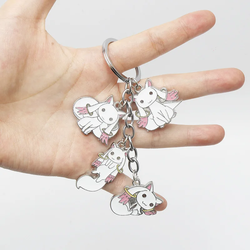 سلسلة مفاتيح أنيمي تأثيري Puella Magi Madoka Magica ، حاضنة كرتون لطيفة ، قلادة Qbay ، حقيبة حلقة مفاتيح ، إكسسوارات سيارة ، هدايا المشجعين