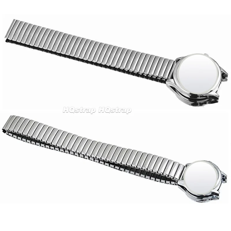 12mm 14mm 16mm 18mm 20mm 22mm Stainless Steel Strap Elastic Metal Stretch Expansion Watch Band Silver Gold Universal Bracelet