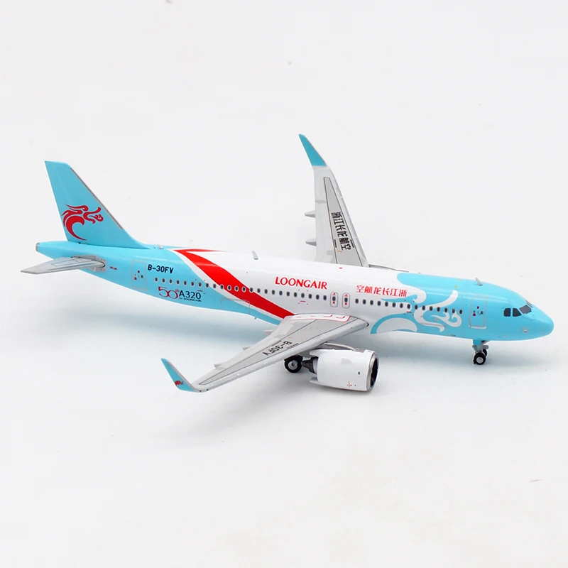 Diecast 1:400 Scale Loong Air A320 B-30FV Alloy Aircraft Model Collection Souvenir Ornaments Display Toys Gift