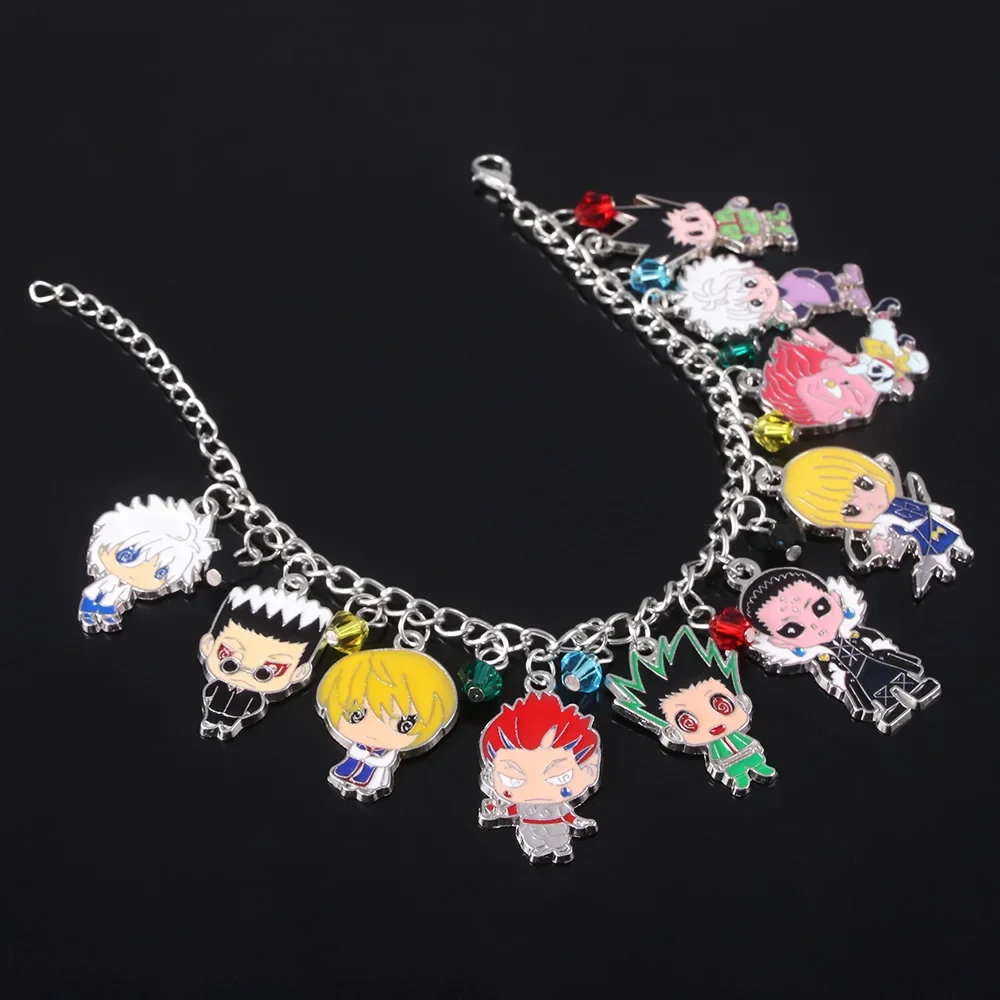 Anime Hunter X Hunter Bracelets Cute GON FREECSS Kurapika Killua Zoldyck Leorio PaladiKnight Figure Pendant Bangles Jewelry Gift