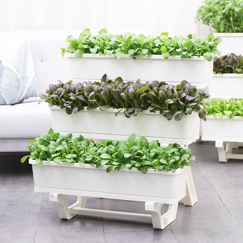 Balcony multi-layer vegetable pot three-dimensional combination special box family indoor planting artifact top floor rack