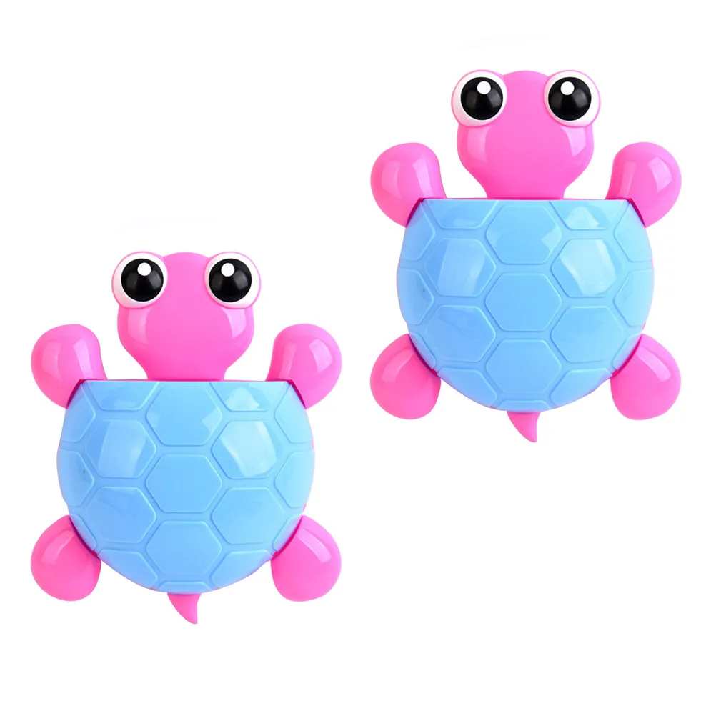 

2Pcs Suction Cup Toothbrush Holder Turtle Design Bathroom Organizer Fade Resistant Wear Resistant Washstand Toothbrush Stand